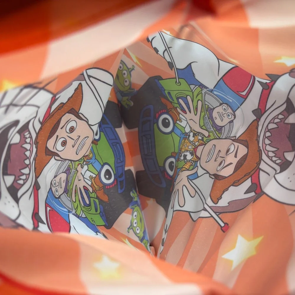 Toy Story Drawstring Backpack Woody Buzz‎ Alien Rocket Dog Orange Sunburst